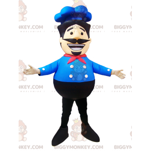 Chef BIGGYMONKEY™ Mascot Costume with Blue Shirt and Hat –